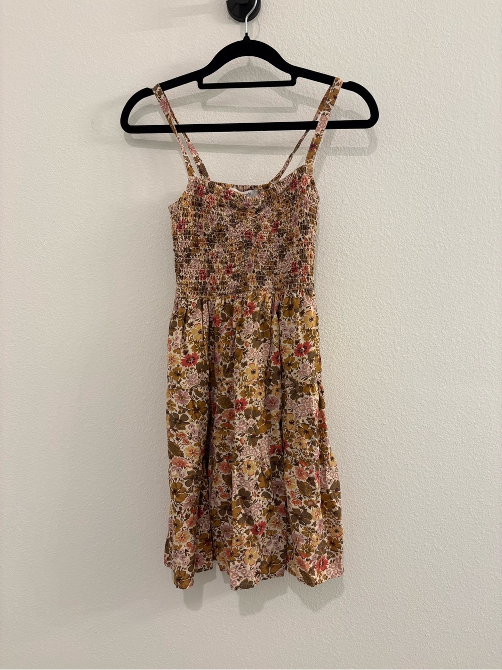 Madewell Floral Smocked Sundress - Mustard Multi